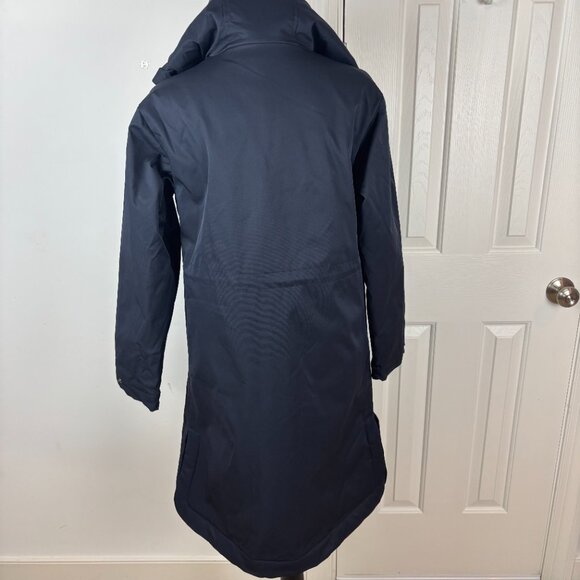 Bernardo Hooded Raincoat with Removable Hooded Bib Navy Blue Size XS New - Picture 8 of 15